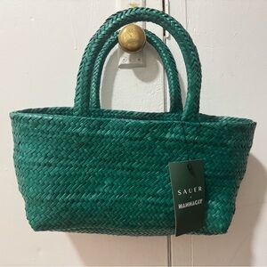 Green Woven Tote Bag